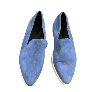 27 EDIT Blue Suede Women's Slip-On Loafers